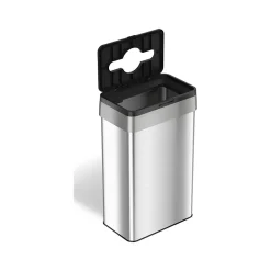 Stainless Steel Trash Can, 21-Gallon, Black/Silver (HLS21UOTTRS)<HLS Commercial Outlet