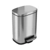 Stainless Steel Trash Can with Hinged Lid, 1.32-Gallon, Silver (HLSS01RFR)<HLS Commercial Discount