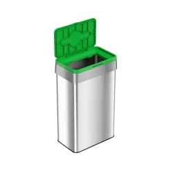 Stainless Steel Compost Bin, 21-Gallon, Silver/Green (HLS21UOTCOP)<HLS Commercial New