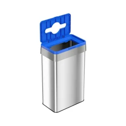 Stainless Steel Recycling Bin, 21-Gallon, Blue/Silver (HLS21UOTREC)<HLS Commercial Outlet
