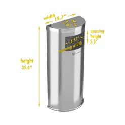 Stainless Steel Trash Can, 9-Gallon, Silver (HLSC01G09A)<HLS Commercial Discount