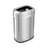 Stainless Steel Trash Can with Open Lid, 13-Gallon, Silver (HLS13STV)<HLS Commercial Clearance