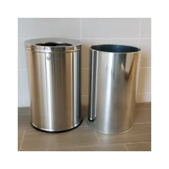 Stainless Steel Trash Can with Open Lid, 26-Gallon, Silver (HLSC05G26)<HLS Commercial
