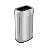 Stainless Steel Trash Can with Open Lid, 16-Gallon, Silver (HLS16STV)<HLS Commercial