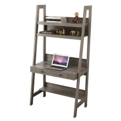 Office Desks*Homenations 36" Ladder PC Desk, Washed Gray (SH-OF-2620)