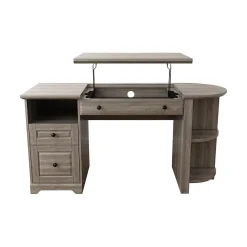 Standing Desks*Homenations Lake Shore 6"-30"H Adjustable Standing Desk, Washed Gray (SH-OF-2602)