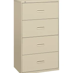 File Cabinets*HON 4 Drawers Lateral File Cabinet, Letter/Legal, Putty, 36