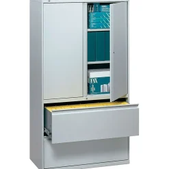File Cabinets*HON ® 700 Series 2 Drawer Lateral File Cabinet w/Roll-Out & Posting Shelves, Light Grey, Letter/Legal, 36"W (785LSQ)