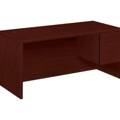 Office Desks*HON 10500 Series 66" Single Pedestal Desk, Mahogany (10583RNN)