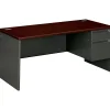 Computer Desks*HON 38000 Series 66" Single Pedestal Desk, Charcoal (38291RNS)