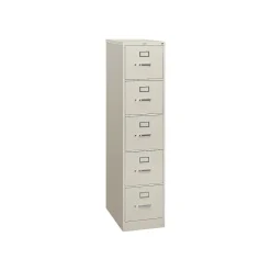 File Cabinets*HON 310 Series 5-Drawer Vertical File Cabinet, Locking, Letter, Gray, 26.5"D (PHS-84)