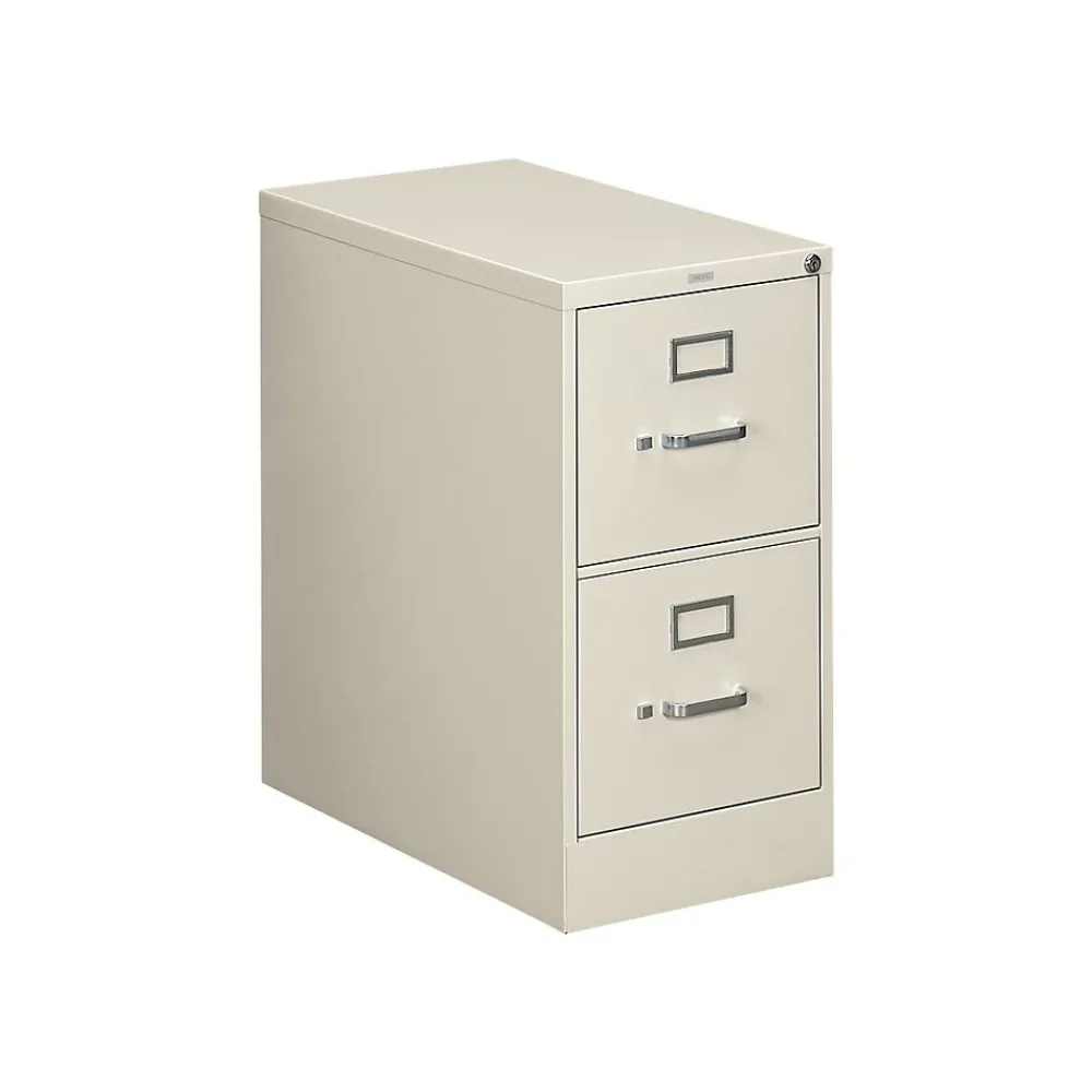 File Cabinets*HON 310 Series 2-Drawer Vertical File Cabinet, Letter Size, Lockable, 29"H x 15"W x 26.5"D, Putty (312PL)
