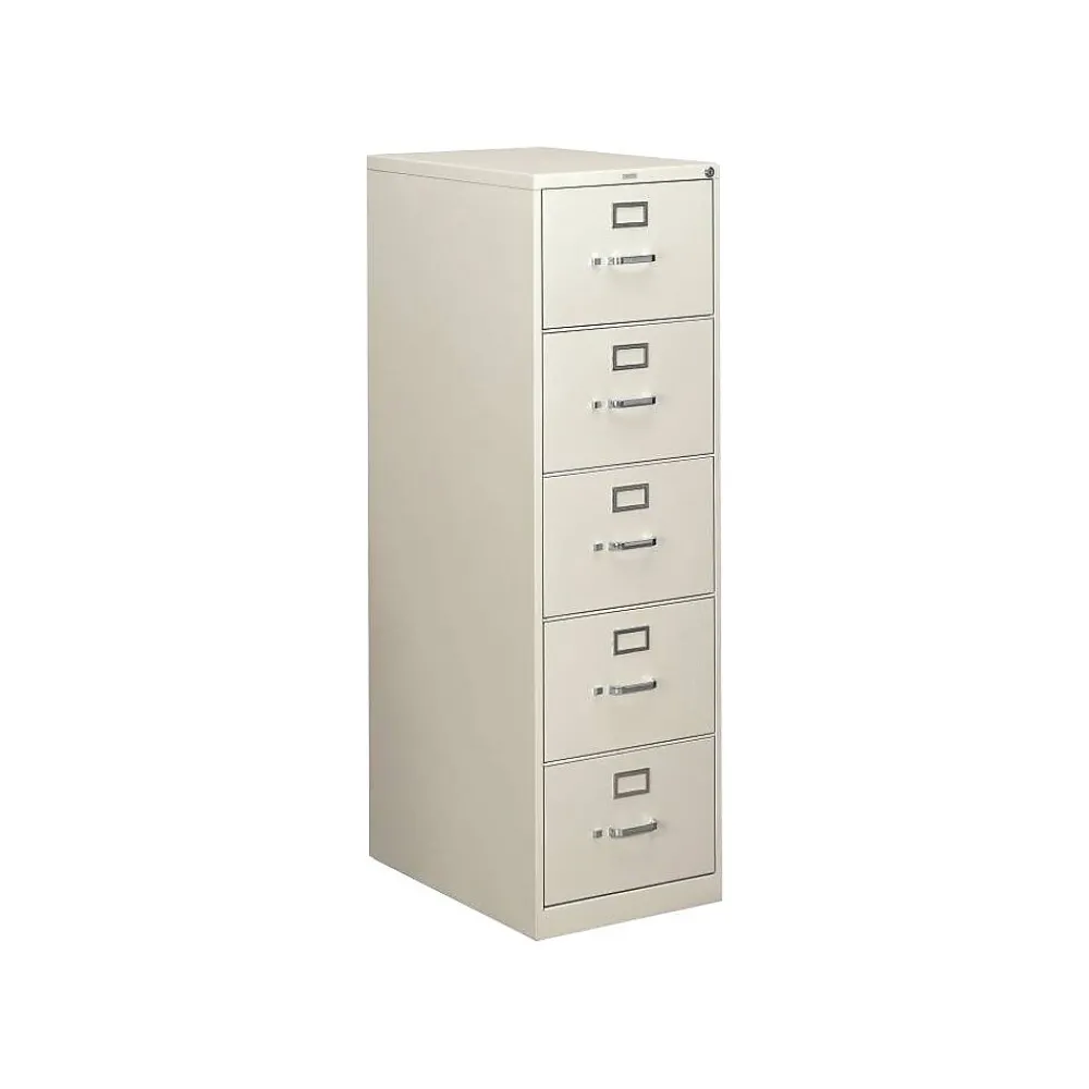 File Cabinets*HON 310 Series 5-Drawer Vertical File Cabinet, Legal Size, Lockable, 60"H x 18.25"W x 26.5"D, Light Gray (H315CPQ)