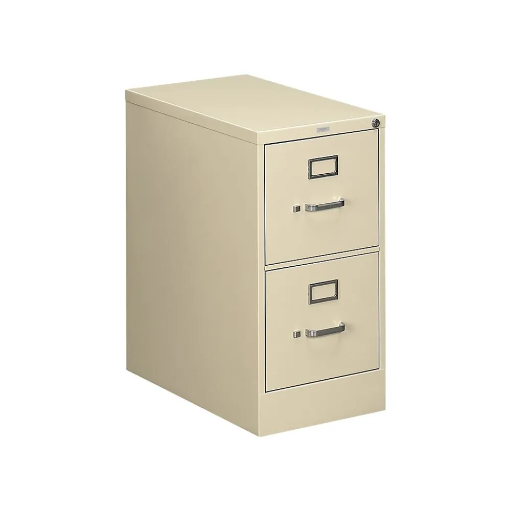 File Cabinets*HON 510 Series 2-Drawer Vertical File Cabinet, Locking, Letter, Putty/Beige, 25"D (512PL)