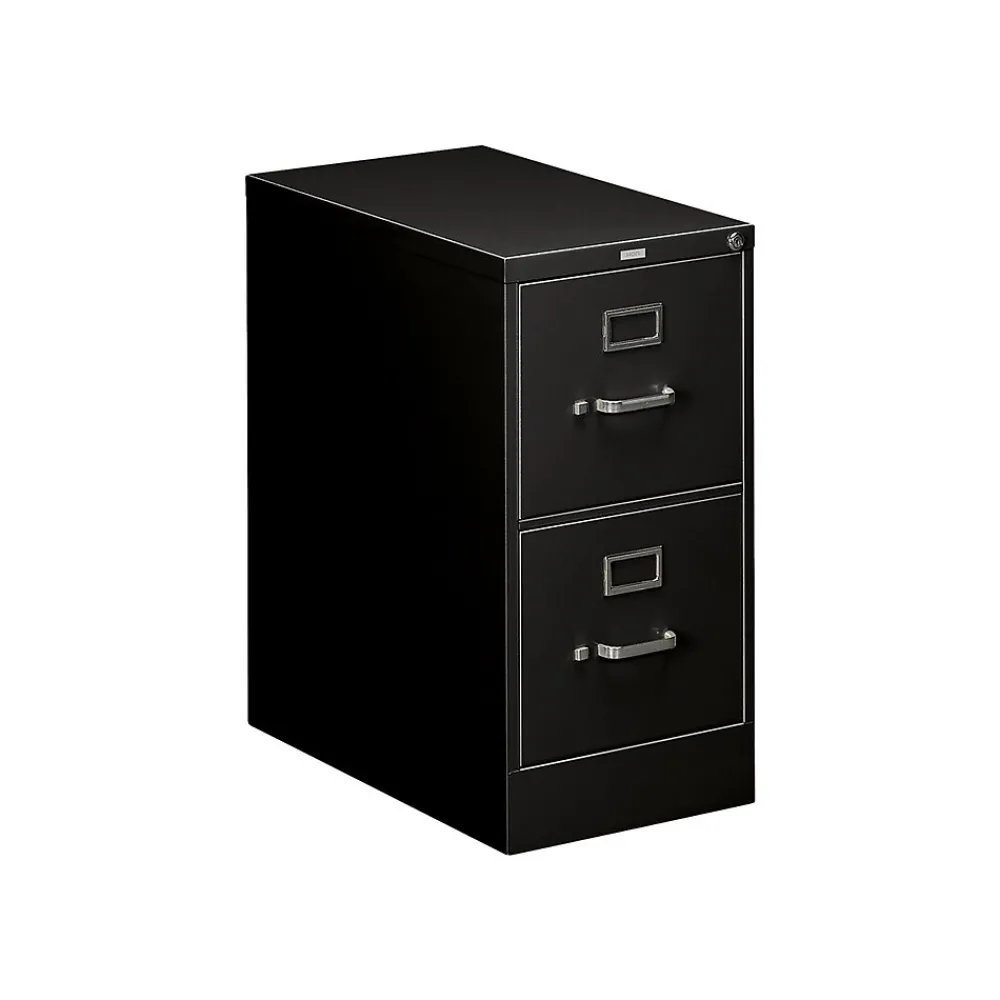 File Cabinets*HON 510 Series 2-Drawer Vertical File Cabinet, Locking, Letter, Black, 25"D (512PP)