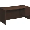 Computer Desks*HON 10500 Series Right Pedestal Desk, 1 Box/1 File Drawer, 66"W, Mocha Finish