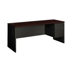 Office Desks*HON ® 38000 Series Right Pedestal Credenza, Mahogany/Charcoal, 29 1/2"H x 72"W x 24"D