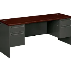 Computer Desks*HON ® 38000 Series Steel Kneespace Credenza with Locks, Charcoal, 72