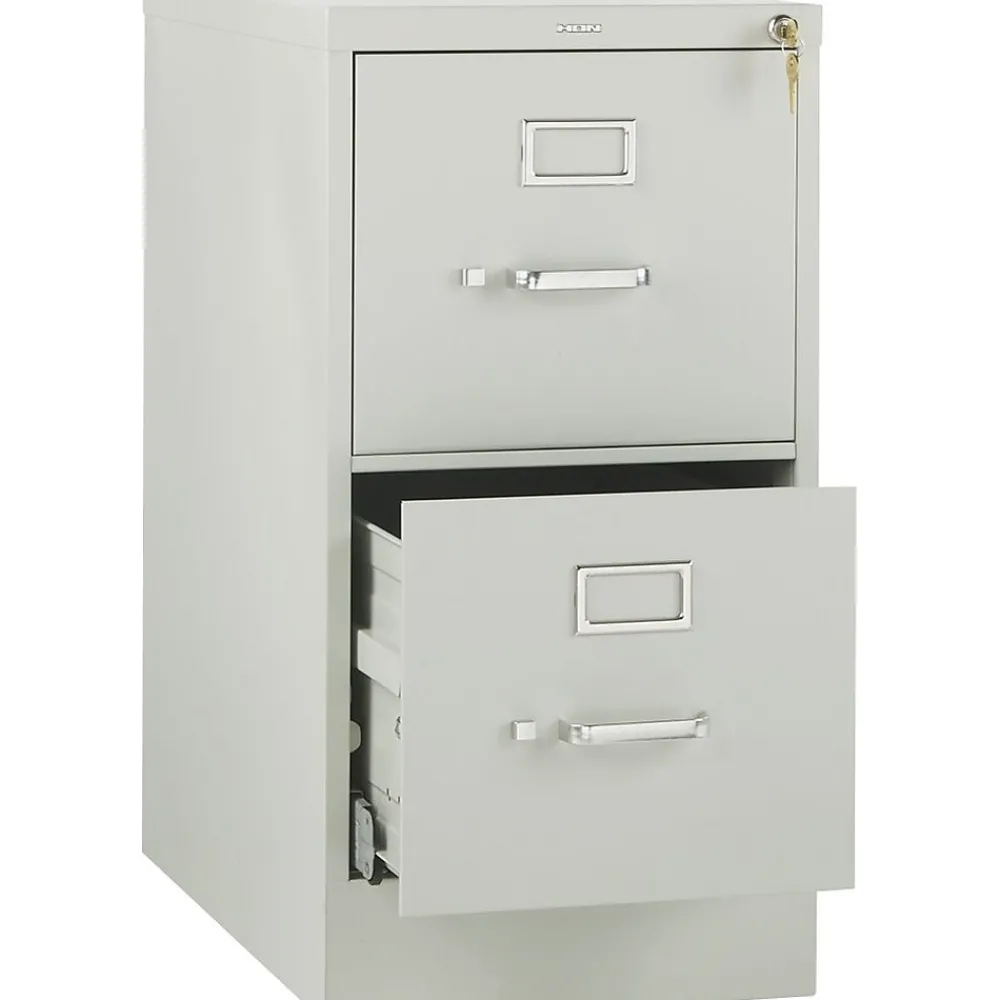 File Cabinets*HON 510 Series Vertical File Cabinet with High Sides, Letter, 2-Drawer, Light Gray, 25"D (H512PQ)