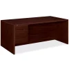 Computer Desks*HON 10500 Series 72"W Left Pedestal Desk, Mahogany (H10586LNN)