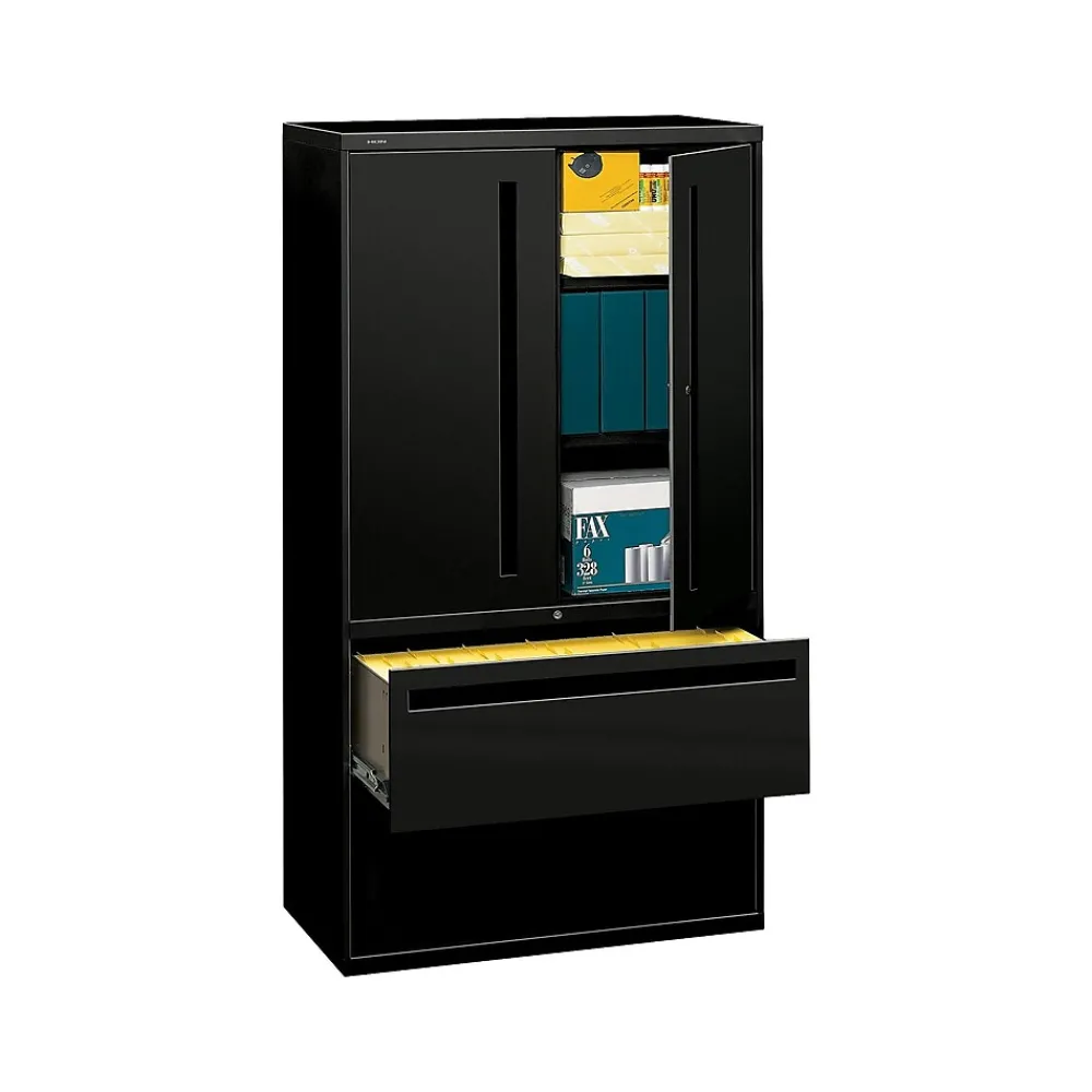 File Cabinets*HON Brigade 700 Series 2 File Drawer Lateral File Cabinet, Locking, Letter/Legal, Black, 36"W (H785LS.L.P)