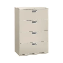 File Cabinets*HON Brigade 600 Series 4-Drawer Lateral File Cabinet, Locking, Letter/Legal, , 36"W (684LQ) Gray