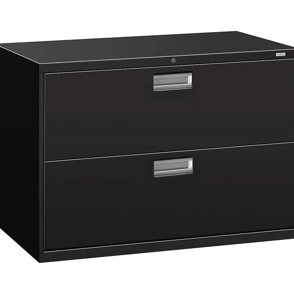 File Cabinets*HON Brigade 600 Series 2-Drawer Lateral File Cabinet, Locking, Letter/Legal, Black, 42"W (H692.L.P)