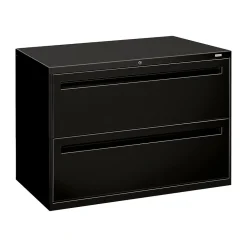 File Cabinets*HON Brigade 700 Series 2-Drawer Lateral File Cabinet, Locking, Black, Letter/Legal, 42"W (H792.L.P)