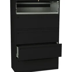 File Cabinets*HON Brigade 700 Series 5-Drawer Lateral File Cabinet, Letter/Legal, Black, 42" (795LP)