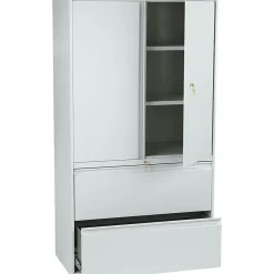 File Cabinets*HON Brigade 800 Series Lateral File Cabinet, A4/Legal/Letter, 2-Drawer, Light Gray, 19 1/4"Depth