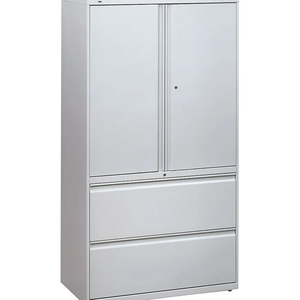 File Cabinets*HON Brigade 800 Series Lateral File Cabinet, A4/Legal/Letter, 2-Drawer, Light Gray, 19 1/4"Depth