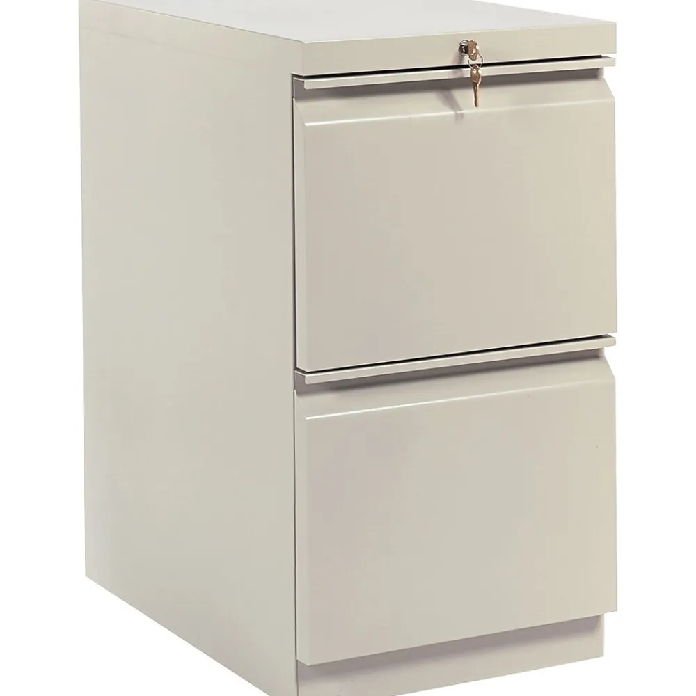 File Cabinets*HON Brigade 2-Drawer Mobile Vertical File Cabinet, Letter Size, Lockable, 28"H x 15"W x 23"D, Putty (33823RL)