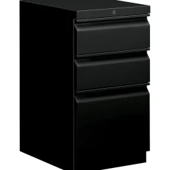 File Cabinets*HON Brigade 3-Drawer Mobile Vertical File Cabinet, Letter Size, Lockable, 28"H x 15"W x 20"D, Black (H33720RP)