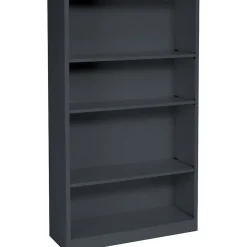 Bookcases*HON Brigade 59"H 4-Shelf Bookcase, Charcoal Metal (S60ABCS)