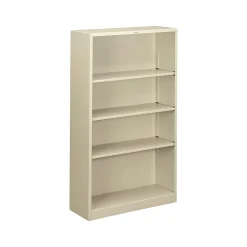 Bookcases*HON Brigade 4-Shelf Bookcase, 59"H x 34.5"W x 12.63"D, Putty Steel (S60ABCL)
