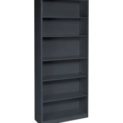 Bookcases*HON Brigade 6-Shelf Metal Bookcase, 81 1/8"H x 34 1/2"W x 12.63"D, Charcoal (S82ABCS)