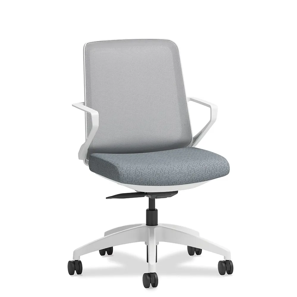 Office Chairs*HON Cliq Polyester Swivel Task Chair, White/Apex 25 (CLQIFAPX25DW)