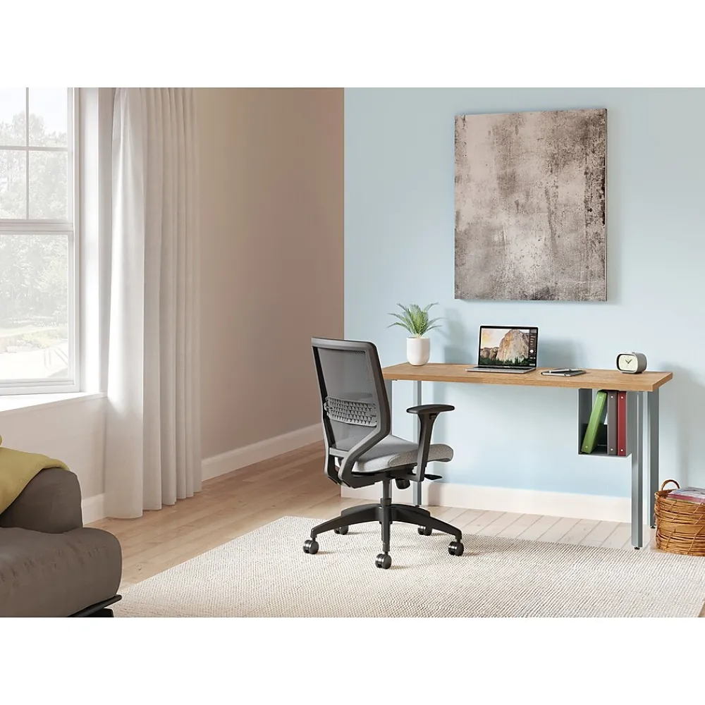 Office Desks*HON Coze 42"W Desk w/U-Storage, and Silver (RPL2442N1P6S) Natural Recon