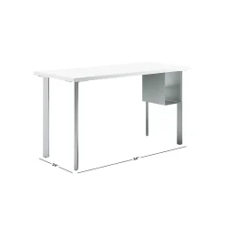 Computer Desks*HON Coze 54"W Desk w/U-Storage, Designer and Silver (RPL2454DWP6S) White