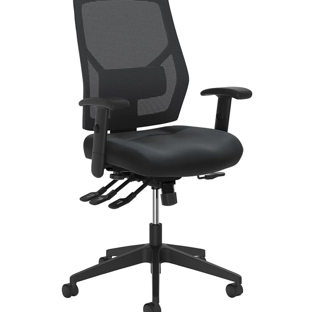 Office Chairs*HON Crio Mesh/Bonded Leather High-Back Task Chair, Black (BSXVL582SB11T)