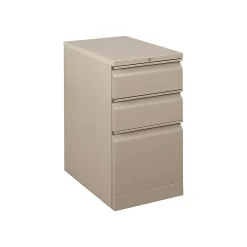 File Cabinets*HON Flagship 3-Drawer Mobile Vertical File Cabinet, Letter Size, Lockable, 28"H x 15"W x 22.88"D, Putty (18723RL)