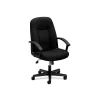 Office Chairs*HON High-Back Executive Chair, Center-Tilt, Fixed Arms, Black Fabric (BSXVL601VA10)