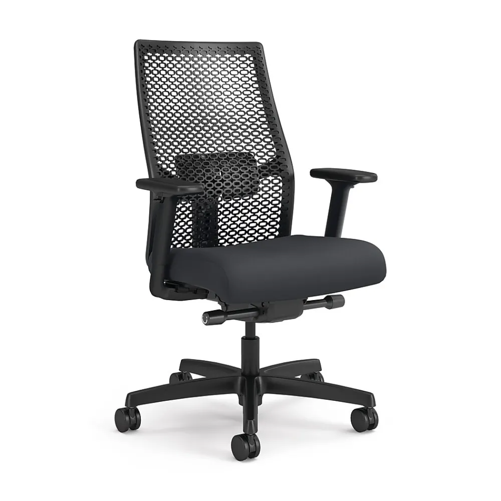 Office Chairs*HON Ignition 2.0 Ergonomic Vinyl/ReActiv Swivel Task Chair, Basalt (HIWMRAKD.Y2.A.H.0S.SX23.BL.SB.T)