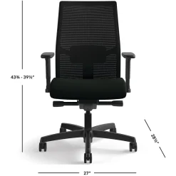 Ergonomic Chairs*HON Ignition 2.0 Mesh/Vinyl Mid-Back Task Chair, Adjustable Arms, Black (12M2AMLU10TK) Black Vinyl