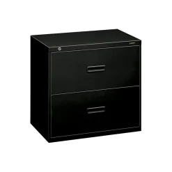 File Cabinets*HON Lateral File, 2 Drawers, Molded Pull, 30"W, Black Finish (BSX432LP)