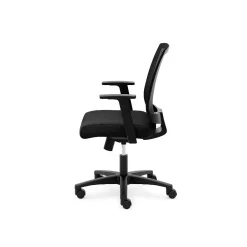 Office Chairs*HON Mesh Mid-Back Task Chair, Center-Tilt, Tension, Lock, Fixed Arms, Black Mesh, Black Fabric (BSXVL511LH10)