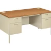 Computer Desks*HON Metro Classic 60" Double Pedestal Desk, Harvest (P3262CL)