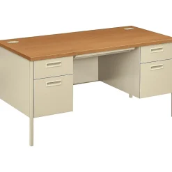 Computer Desks*HON Metro Classic 60" Double Pedestal Desk, Harvest (P3262CL)
