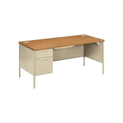 Computer Desks*HON Metro Classic HP3266L 66" Single Pedestal Desk, Harvest (P3266LCL)