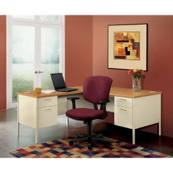 Computer Desks*HON Metro Classic HP3266L 66" Single Pedestal Desk, Harvest (P3266LCL)